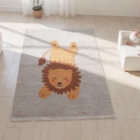 Dywan dziecięcy antypoślizgowy Bambino 140 lew beżowy