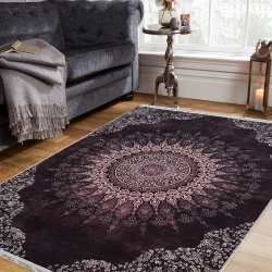 Dywan antypoślizgowy nowoczesny Nevada New 130 brązowy czekoladowy rozeta