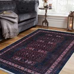 Dywan antypoślizgowy nowoczesny Nevada New 136 granatowy