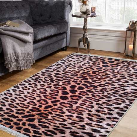 Dywan antypoślizgowy nowoczesny Nevada New 147 beżowy panterka