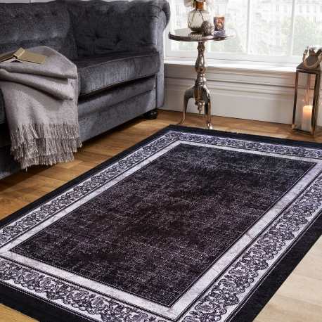 Dywan antypoślizgowy nowoczesny Nevada New 154 czarny grecki