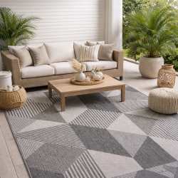 Dywan sznurkowy dwustronny Zefir 16 szary outdoor