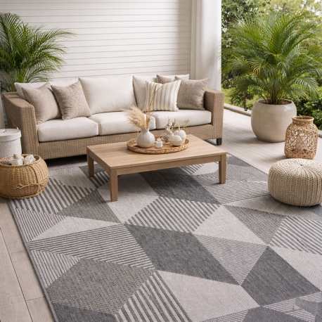 Dywan sznurkowy dwustronny Zefir 16 szary outdoor