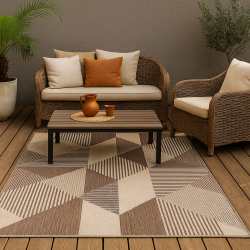 Dywan sznurkowy dwustronny Zefir 16 brązowy outdoor