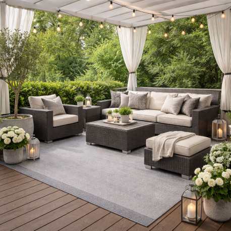 Dywan sznurkowy dwustronny Zefir 14 szary outdoor