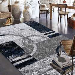 Dywan nowoczesny do salonu Sala 19 geometryczny szaro niebieski
