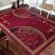 Dywan klasyczny BCF ALFADA 21 - bordowy kwiaty