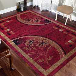 Dywan klasyczny BCF ALFADA 21 - bordowy kwiaty