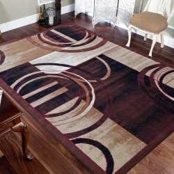 Dywan klasyczny BCF ALFADA 22 - brązowy kwiaty