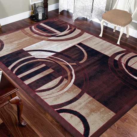 Dywan klasyczny BCF ALFADA 22 - brązowy kwiaty